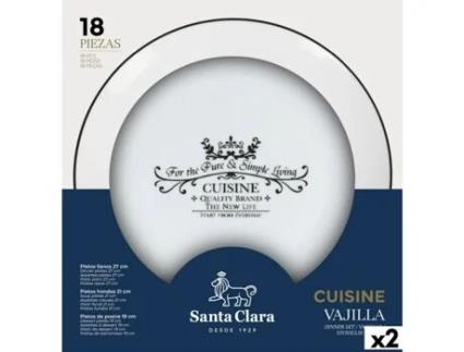 Louça SANTA CLARA Cuisine Porcelana 18 Peças Redonda