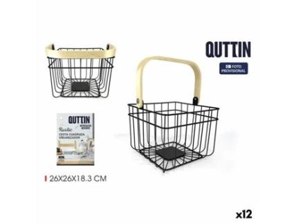 Cesta Multiusos QUTTIN Rustic 4 Mm 28 X 26,5 X 22 Cm 12 Unidades