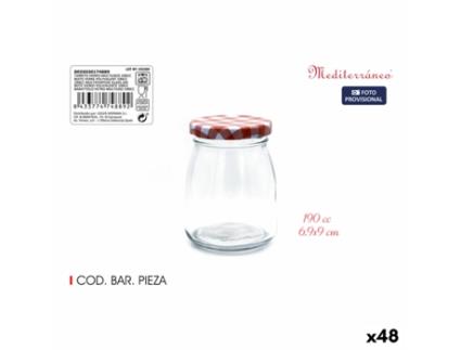 Boião de Vidro Mediterraneo Multiusos 190 ml Vidro (48 Unidades)