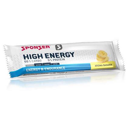 Sponser Sport Food High 45g Banana Haco Energy Bars Box 30 Units Transparente