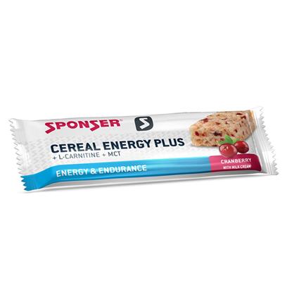 Sponser Sport Food Cereal Plus 40g Cranberry Energy Bars Box 15 Units Transparente
