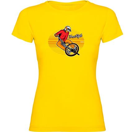 Kruskis Freestyle Rider Short Sleeve T-shirt Amarelo M Mulher