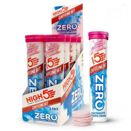 High5 Zero Caffeine Hit Tablets Box 8 X 20 Units Box Pink Grapefruit Branco