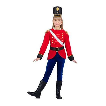 Viving Costumes Toy Soldier Jacket Hat And Meshes Junior Custom Vermelho 3-4 Years