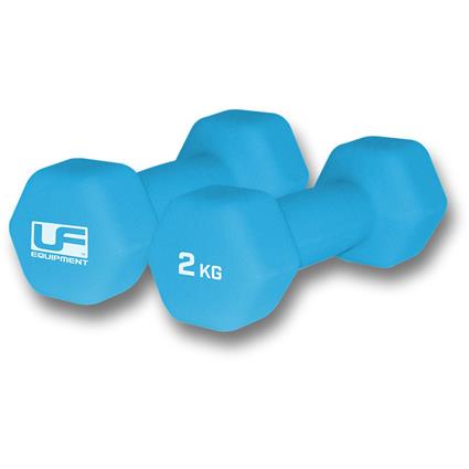 Ufe Hex Neoprene Coated Dumbbell 2 Units Azul 2 kg