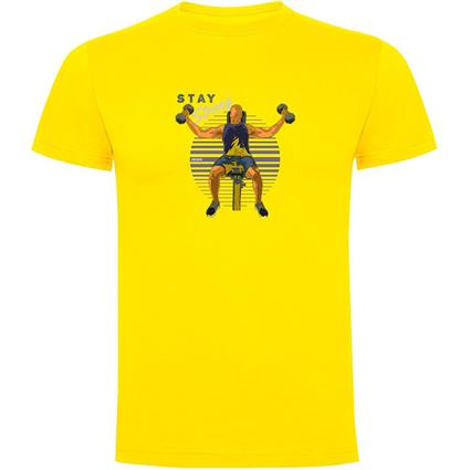 Kruskis Stay Strong Short Sleeve T-shirt Amarelo S Homem