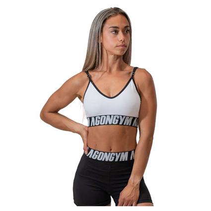 Agongym Pro Sports Top High Support Branco XS Mulher