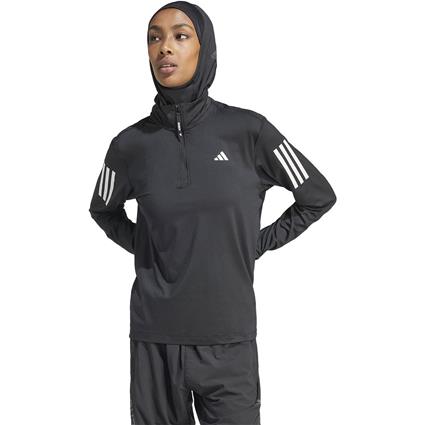 Adidas Own The Run Base Half Zip Sweatshirt Preto XL Mulher