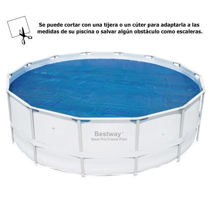 Bestway Solar Cover For Swimming Pools With Metal Structure Ø 427 Cm Azul