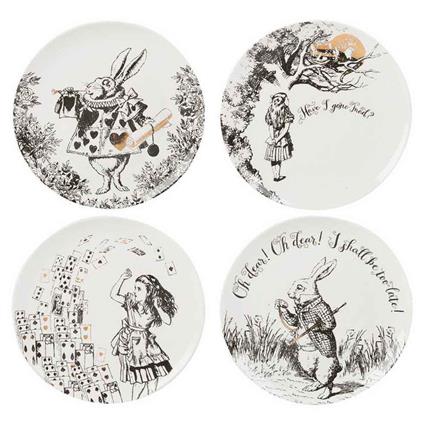 V And A Alice In Wonderland Set Of 4 Side Plates Prateado