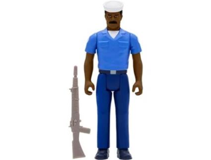 Super 7 Gi Joe Blueshirt Mustache Brown Figure Reaction Azul