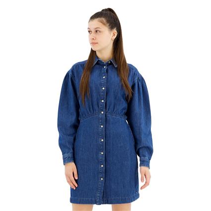 Pepe Jeans Julie Long Sleeve Short Dress Azul M Mulher