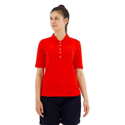 Tommy Hilfiger 1985 Reg Pique Short Sleeve Polo Vermelho XS Mulher