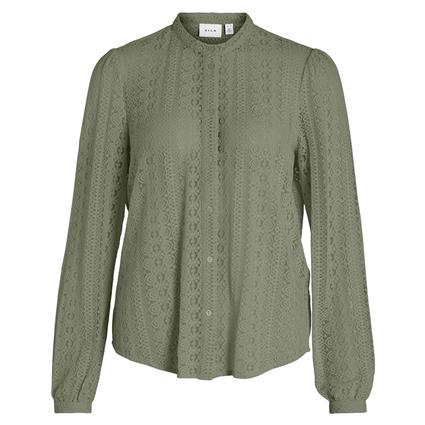 Vila Chikka Long Sleeve Shirt Verde L Mulher
