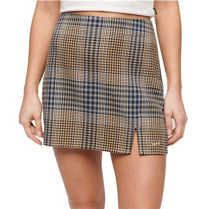 Superdry Check Mini Skirt Castanho M Mulher