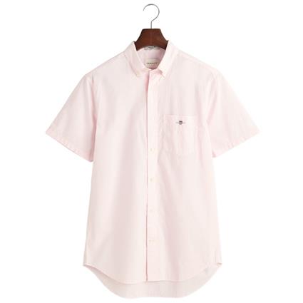 Gant Reg Poplin Short Sleeve Shirt Rosa M Homem