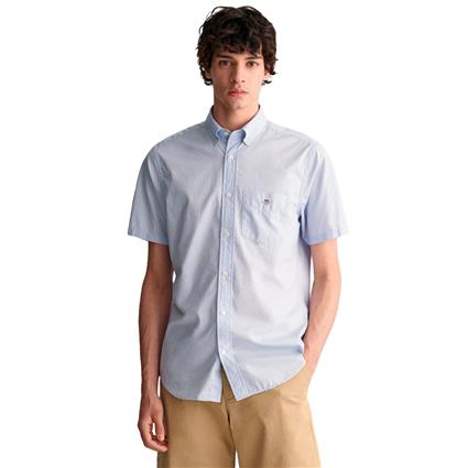 Gant Reg Poplin Short Sleeve Shirt Azul L Homem