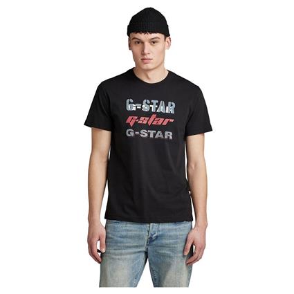 G-star Triple Logo Short Sleeve T-shirt Preto L Homem