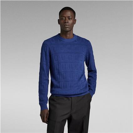 G-star Table Structure R Crew Neck Sweater Azul L Homem
