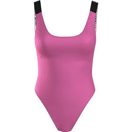 Calvin Klein Scoop Back Swimsuit Rosa S Mulher