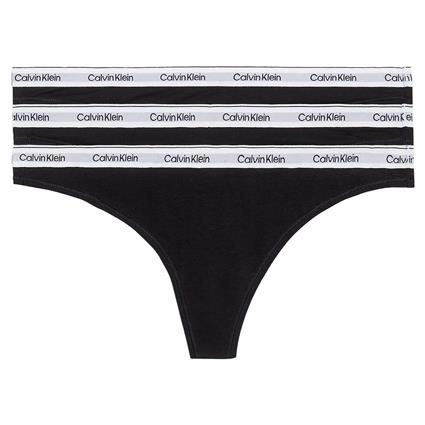 Calvin Klein Underwear 000qd5209e Thong 3 Units Preto L Mulher