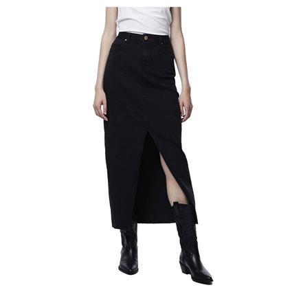 Pieces Jessie Ankle D2d Denim Skirt Preto M Mulher