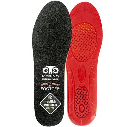 Footgel Works Winter Insole Vermelho EU 43-47 Mulher