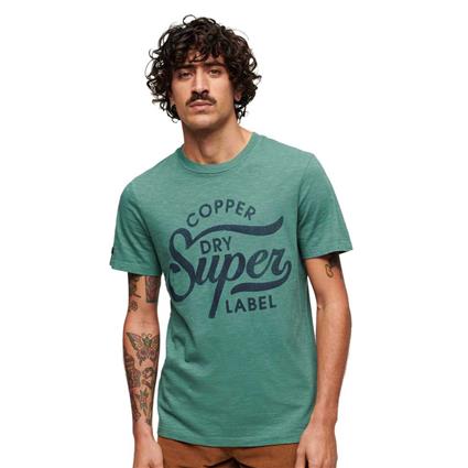 Superdry Copper Label Script Short Sleeve T-shirt Verde S Homem