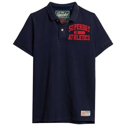 Superdry Vintage Athletic Short Sleeve Polo Azul L Homem