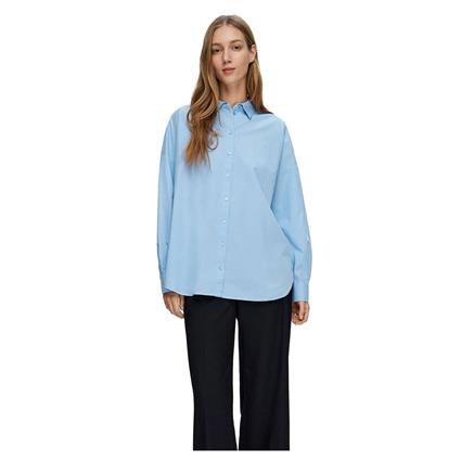 Selected Dina-sanni Long Sleeve Shirt Azul 40 Mulher