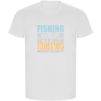 Kruskis Fishing Solves Eco Short Sleeve T-shirt Branco XL Homem