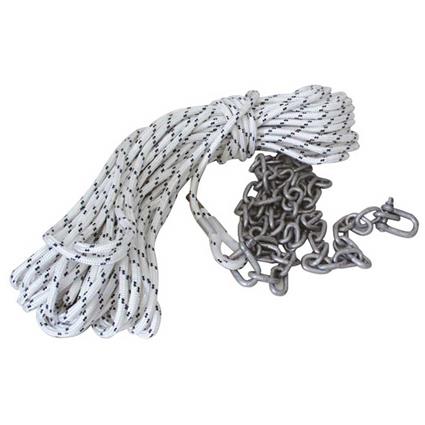Oem Marine 30 M Anchor Rope With Chain Prateado 8 mm