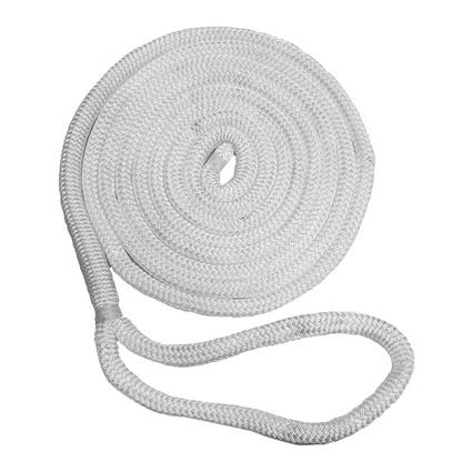 New England Ropes 4.57 M Double Braided Dock Rope Cinzento 12.7 mm