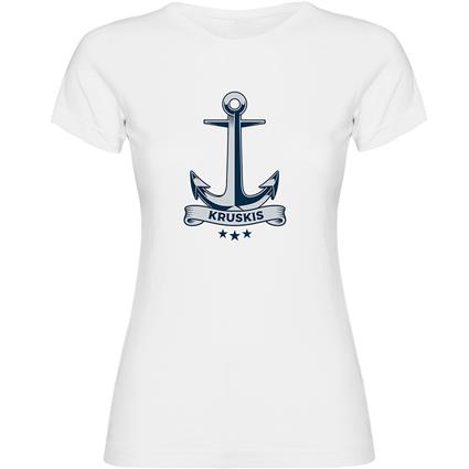 Kruskis Anchor Short Sleeve T-shirt Branco S Mulher