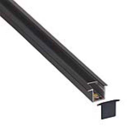 Kit - perfil aluminio oki para fitas led 1 metro preto