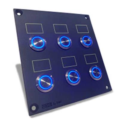 Pros 6 Push Button Mounted Plate Azul