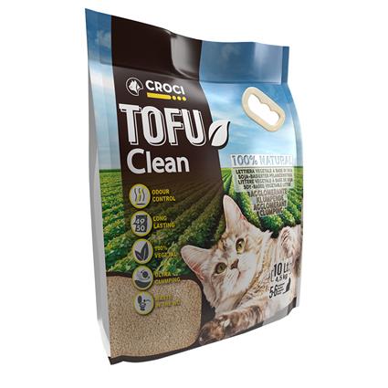 Croci Tofu Clean Areia para gatos - 10 l (aprox. 4,5 kg)