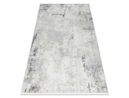 Tapete Moderno Duke 51378 Creme / Cinzento Concreto Pedra Estruturado Muito Macio Franjas