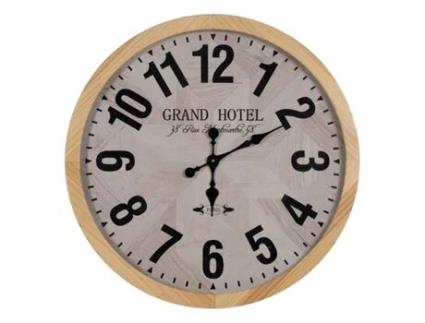 Relógio de Parede Branco Natural Madeira Cristal 76 X 76 X 6 Cm BIGBUY HOME