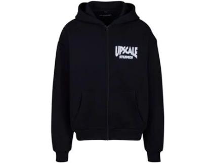 Sweatshirt de Homem UPSCALE Fecho Correr Grandes Dimensões Studios Ultra Preto (M)