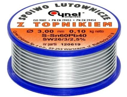 Rolo Solda para Eletrónica 60/40 100G 3Mm Profissional CYNEL