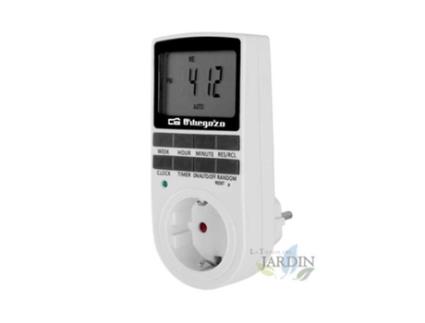 Programador / Temporizador Digital 24 Horas 16 Programas de configuração Potência máxima 3680W Ecrã LCD ORBEGOZO
