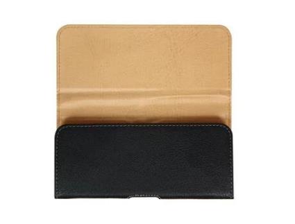 Capa Cinto Smartphone6 Couro Sintético Texturado Aba Magnética MAX EXCELL Preta