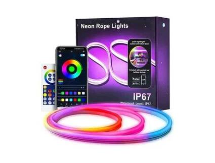 Tira Led RGBIC Efeito Néon Impermeável - 3 Metros