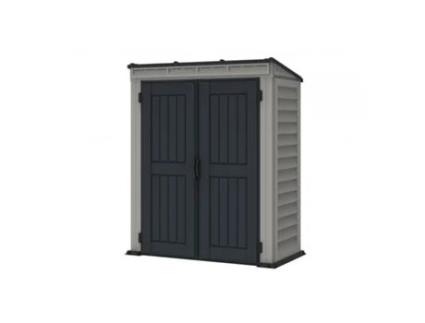 Galpão de jardim Yardmate Pent Plus 5X3 Pvc cinza claro e escuro DURAMAX
