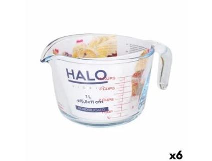 Jarra Medidora HALO 1 L Vidro 6 Unidades