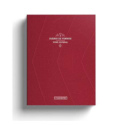 MAKENOTES Diário de Vinhos, A5, 80 Folhas, Capa Cartolina Couché Bordeaux