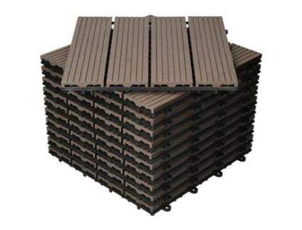ECD GERMANY Telhas para Pátio de Wpc 30X30 Cm 55 Peças Por 5M² Marrom Escuro