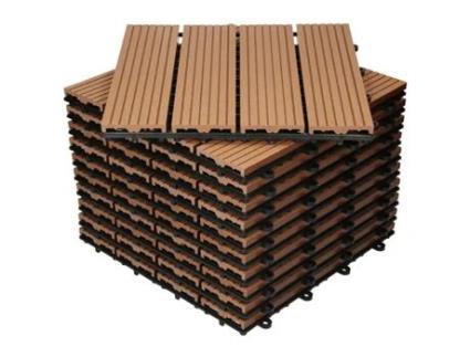 ECD GERMANY Telhas para Pátio de Wpc 30X30 Cm 55 Peças Por 5M²Castanho Claro
