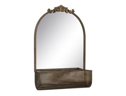 Espelho de Parede Dourado Cristal Ferro 47 X 17,5 X 53 Cm